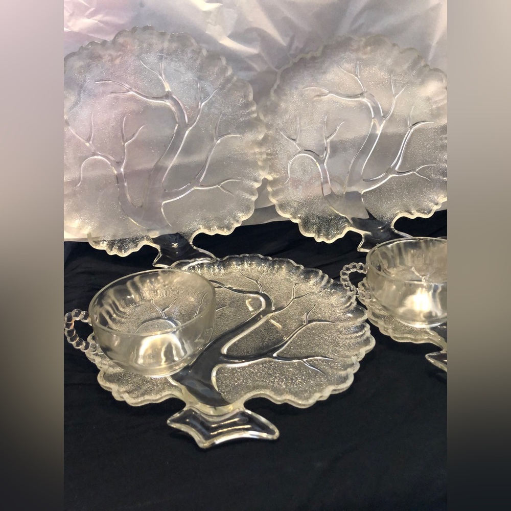 Hazel Atlas Tree of Life Luncheon Plate & Teacup Sets